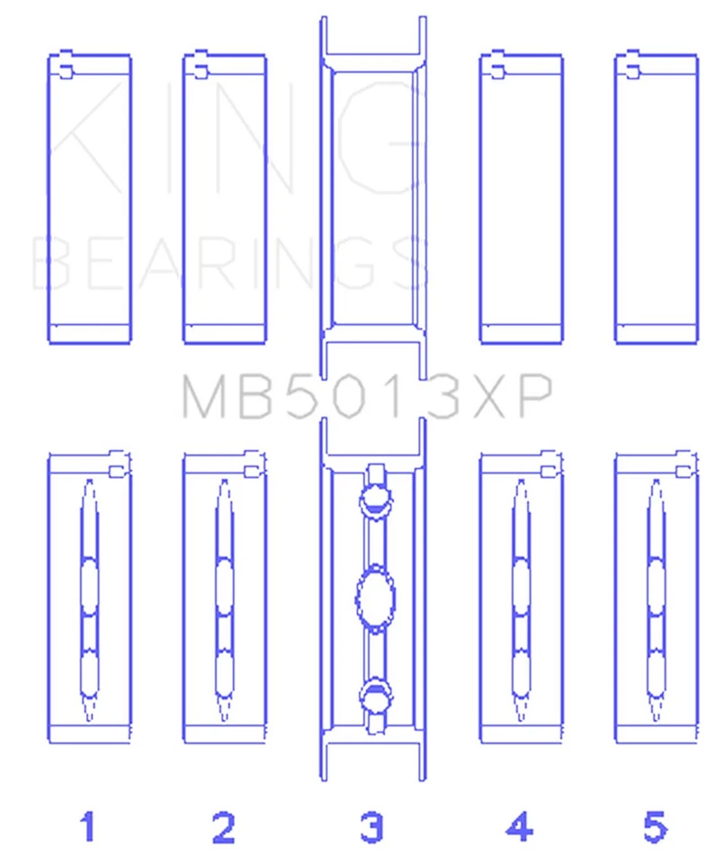 King Engine Bearings Mb5013Xp Stdx Engine Crankshaft Main Bearing Set - Image 2 of 4