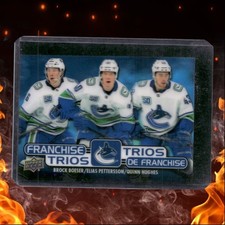 2020-21 Upper Deck Tim Hortons Franchise Trios Brock Boeser/Elias