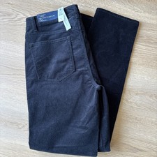 NWT Talbots Black Velvet High Waist Straight Leg Pants SZ 8