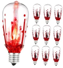  10 Pack Halloween Flicker Flame Replacement Bulbs, ST40 Blood Flames Bulbs