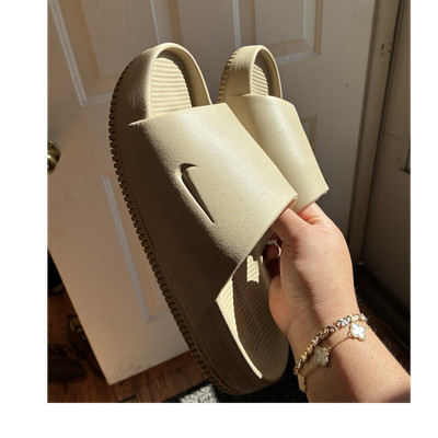 Nike Calm Slide Beige Synthetic Slip-On Sandals Unisex US 9W 8M Lightweight