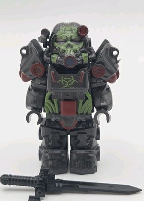 Power Armor Minifigure- Radiation Venom Green Skull T-60 II Power Armor
