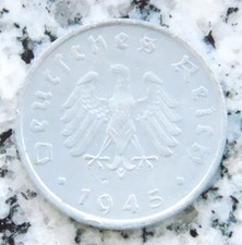 10 Reichspfennig 1945 F Zinc Allied Occupation Coin German Reich Rare