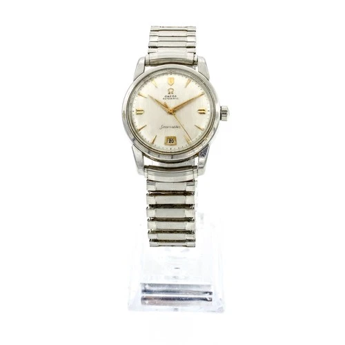 Vintage Omega Seamaster Gray 33mm Automatic 6.25IN Mens Wristwatch #WB4472-2