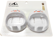 2in1 Adhesive Cup Toothbrush Holder Wall Mounted Bathroom Cup Storage Organizer