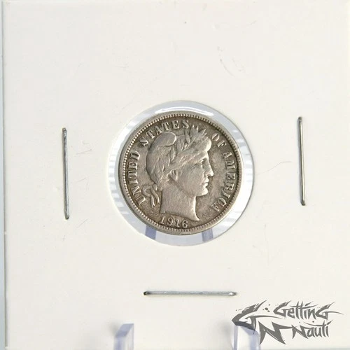 1916 P Barber Dime - 90% Silver - Philadelphia Mint - Good Circulated Condition