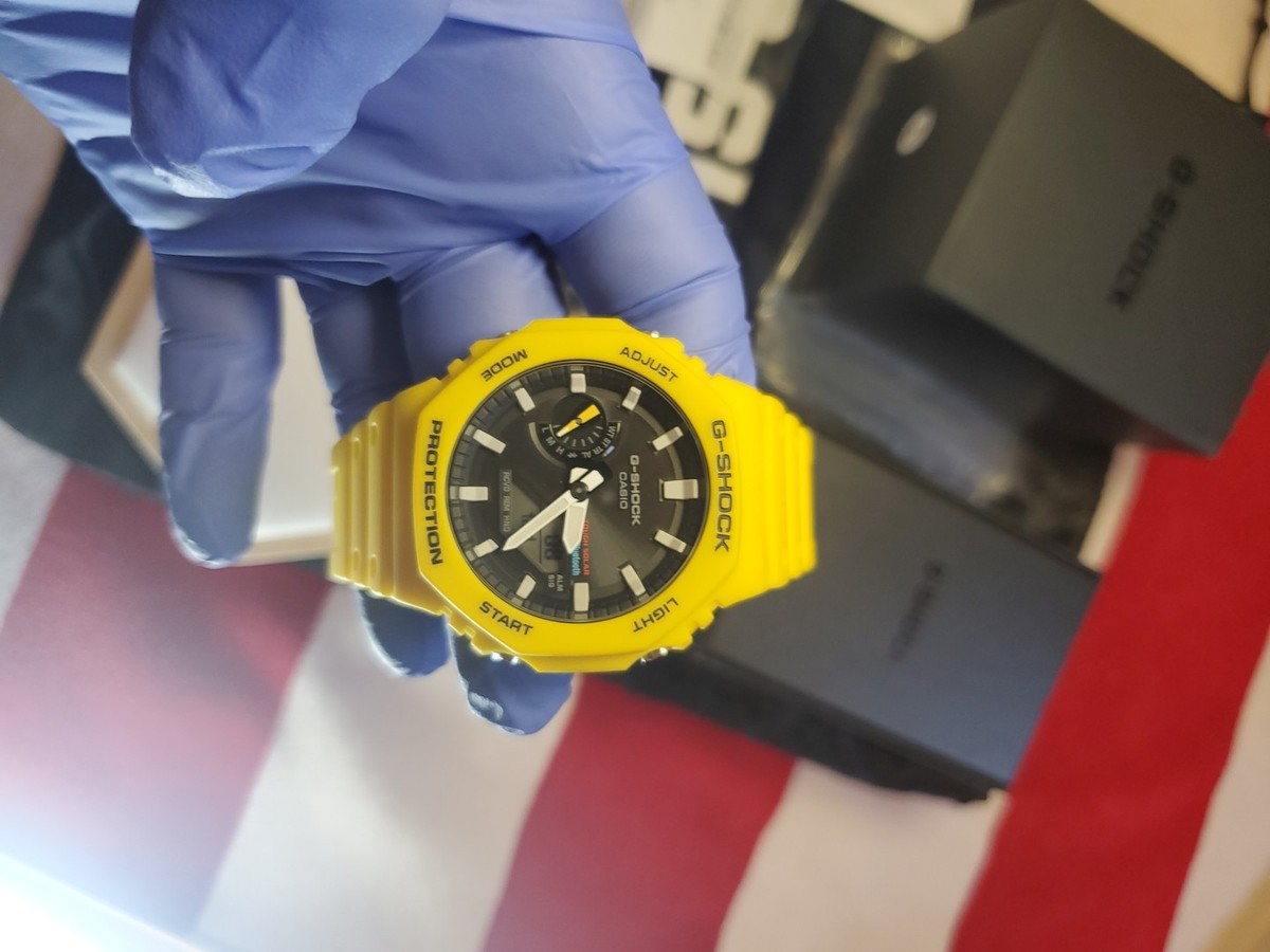 BRAND NEW AUTHENTIC 2100 G-SHOCK BLK/YELLOW GA-B2100C-9AJF