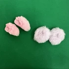 Vintage Barbie Lovely Sleep-Ins Fuzzy Furry Slippers 2 Pairs Pink Purple