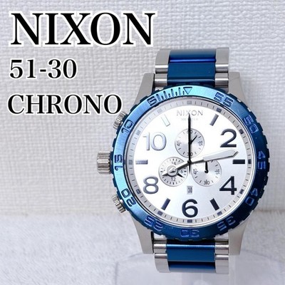 Nixon 51-30 Chrono Blue Silver Watch Rare Model From Japan