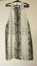 Gucci Snake Pattern Satin Sleeveless Dress White/Gray, Open Back, Used