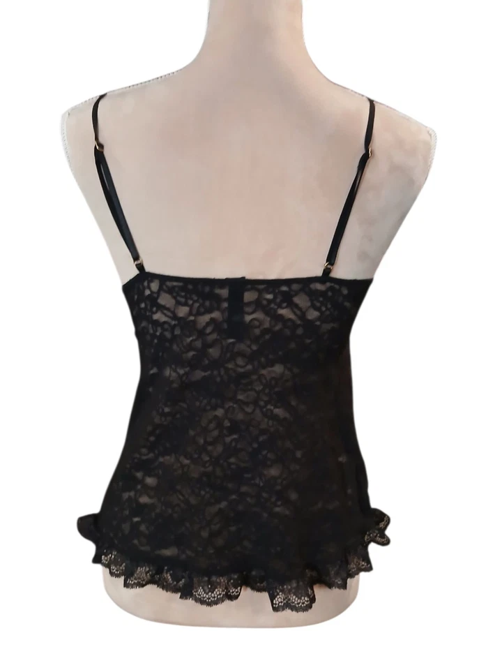 Camiseta sin mangas Victoria's Secret The Lacie negra con volantes de lentejuelas para mujer mediana Foto 4 de 4