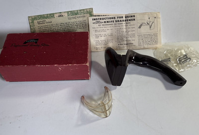 Vintage Cutco Handheld Knife Sharpener Honing Stone Brown
