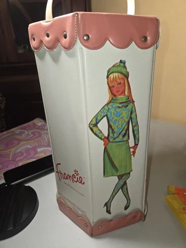 Vintage Mattel Brunette Francie With Case & Clothes Some TLC