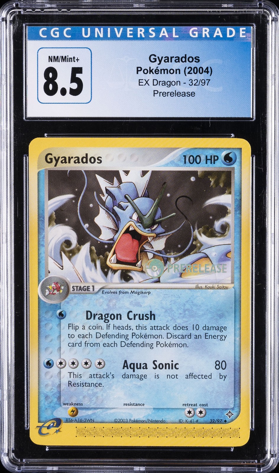 2004 POKEMON EX DRAGON PRERELEASE #32 GYARADOS CGC 8.5