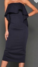 Womens - Elle Zeitoune - Tanisha - Navy Strapless Frill - Dress - Size 10 - BNWT