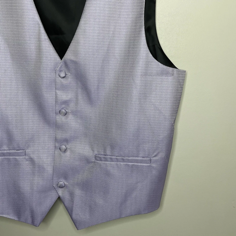PRONTO UOMO Tuxedo Vest Men Large L Purple 4-Button Button-Up Formal Wedding - Image 2 of 4