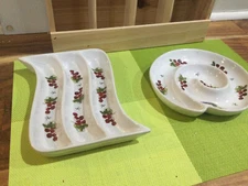 Vtg 2- Julia Junkin California Pantry Spiral Divided Grapes Serving Appetizer