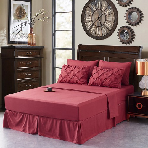 8 piezas Pinch Pleat Pintuck Edredón Set Edredón Bed-in-a-Bag Cal King / King - Imagen 24 de 53