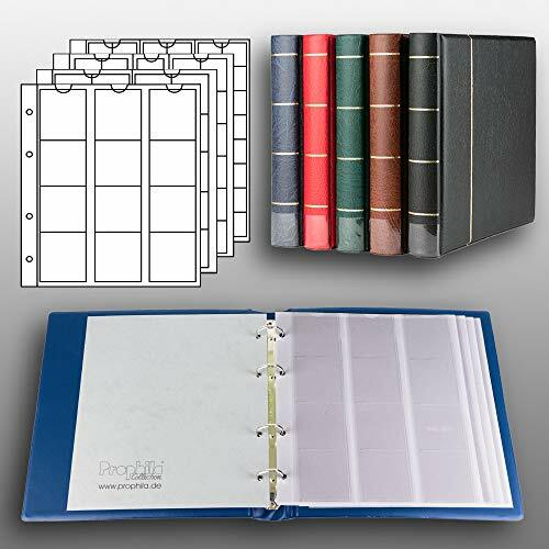 Prophila Kobra Album per Monete con 4 Fogli per 110 Monete Blu (s9R)