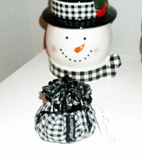 Longaberger JEWELRY POUCH - Travel / Storage Black  White Check - NEW - NICE 