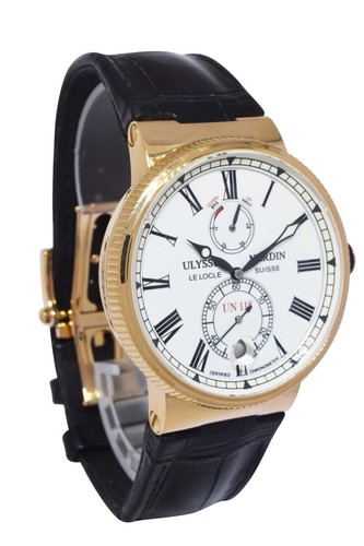 Ulysse Nardin Marine Chronometer 18k Rose Gold Mens 45mm Watch Box/Book 1186-122 - Picture 5 of 12