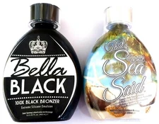 BELLA BLACK 100X Bronzer Dark Tanning Lotion & That's What Sea Said Intensifier