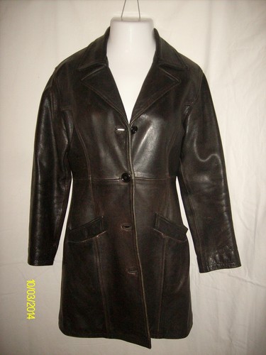 1960/70's para hombre Vintage de Cuero de la base norteamericana trinchera  3/4 Abrigo Sz (MED) | eBay