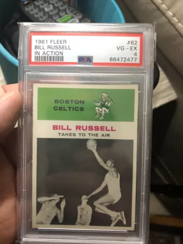 1961 Bill Russell Fleer in action PSA 4 new label