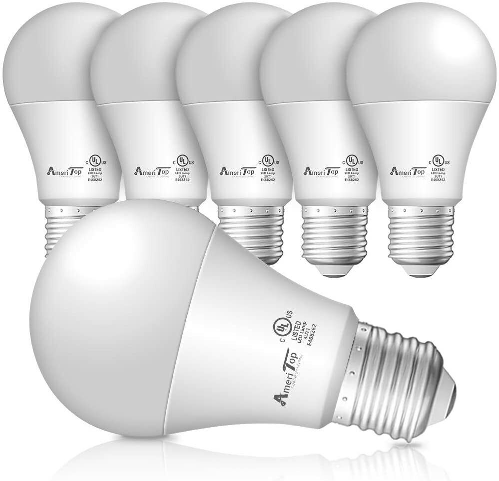 A19 LED Light Bulbs 6 Pack,Efficient 9W 830Lumens General Lighting Bulb Daylight