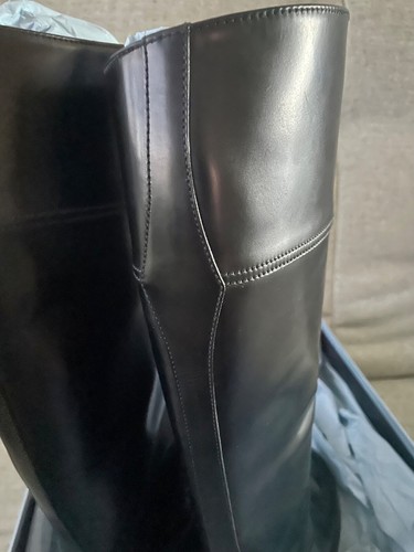 Worn Once Prada Black Leather Riding Boot 40mm 38.5 8 $1150 - Picture 6 of 10