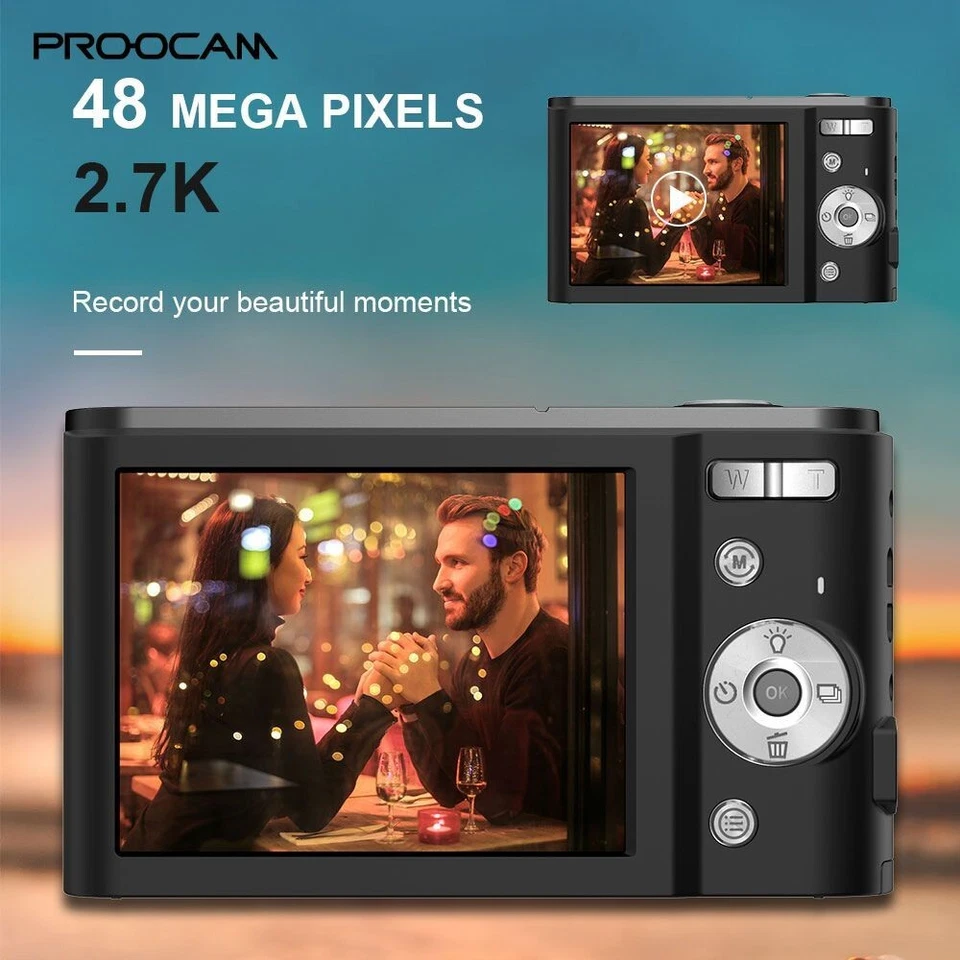 PROOCAM DC-402 DIGITAL CAMERA 48MP 1080P 2.8-inch IPS Screen 16X Zoom Auto Focus - Image 4 of 4