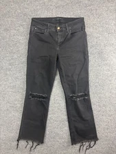 Joe's Flawlesss The Olivia Jeans Women's W27 Black Denim Distress Frayed Hem