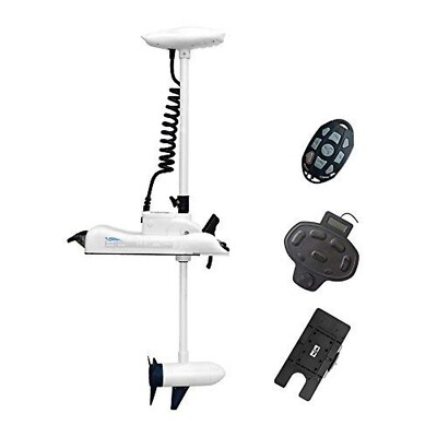AQUOS HASWING White 12V55LBS 54inch Bow Mount Trolling Motor with Remote Cont...