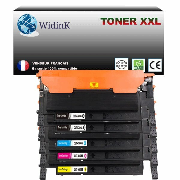 Toner Samsung XPress SL-C410 haute capacité pack de 5 pour impression laser nette