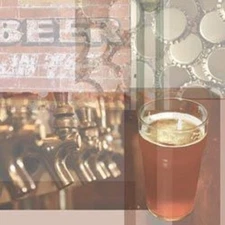 Beer Collage, food & drink scrapbook paper, Paper House P374