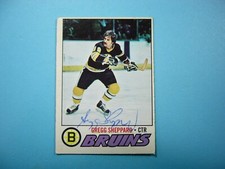 1977/78 O-PEE-CHEE NHL HOCKEY CARD #95 GREGG SHEPPARD VG/EX AUTO AUTOGRAPH OPC