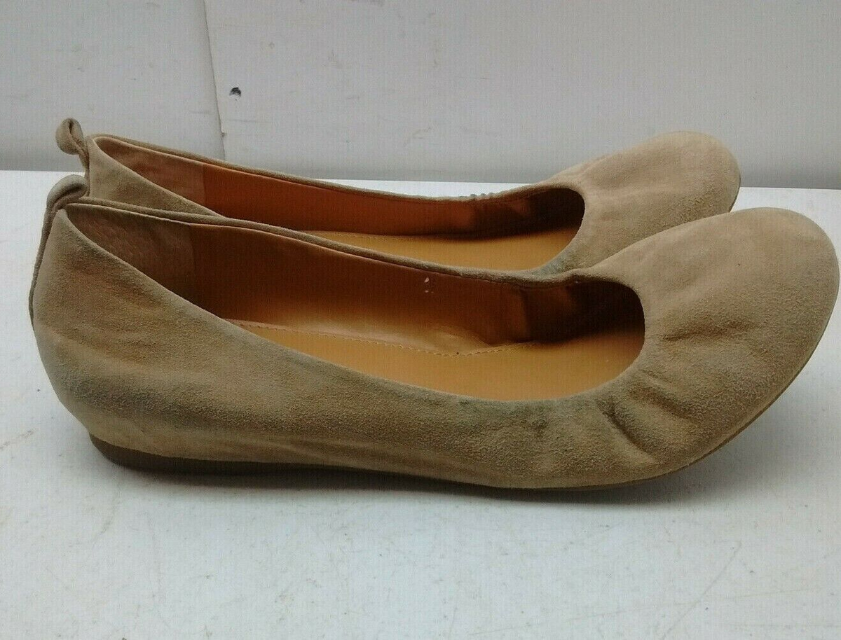 Ballerines J.CREW En Daim Brun - Taille 10 - Occasion - Style Plat Classique