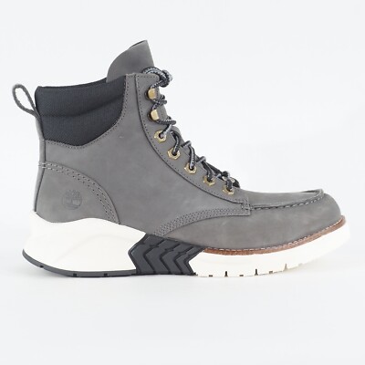Herren Timberland MTCR MOC Toe A25R4 Grau Leder Leger Wandern Schnürstiefel