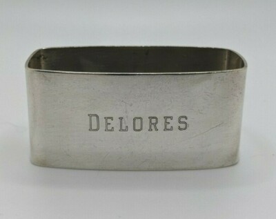 Vintage Saart Bros. SSMC Sterling Silver Napkin Ring ''Delores'' name engraving