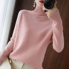 Hot Lady Fashion Turtleneck Cashmere Sweater Jumper Long Sleeve Thick Pullover
