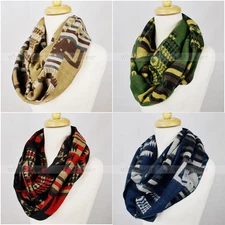 Pashmina Knit Infinity Winter Scarf Elastic Warm Geometric Diamond Circle Loop