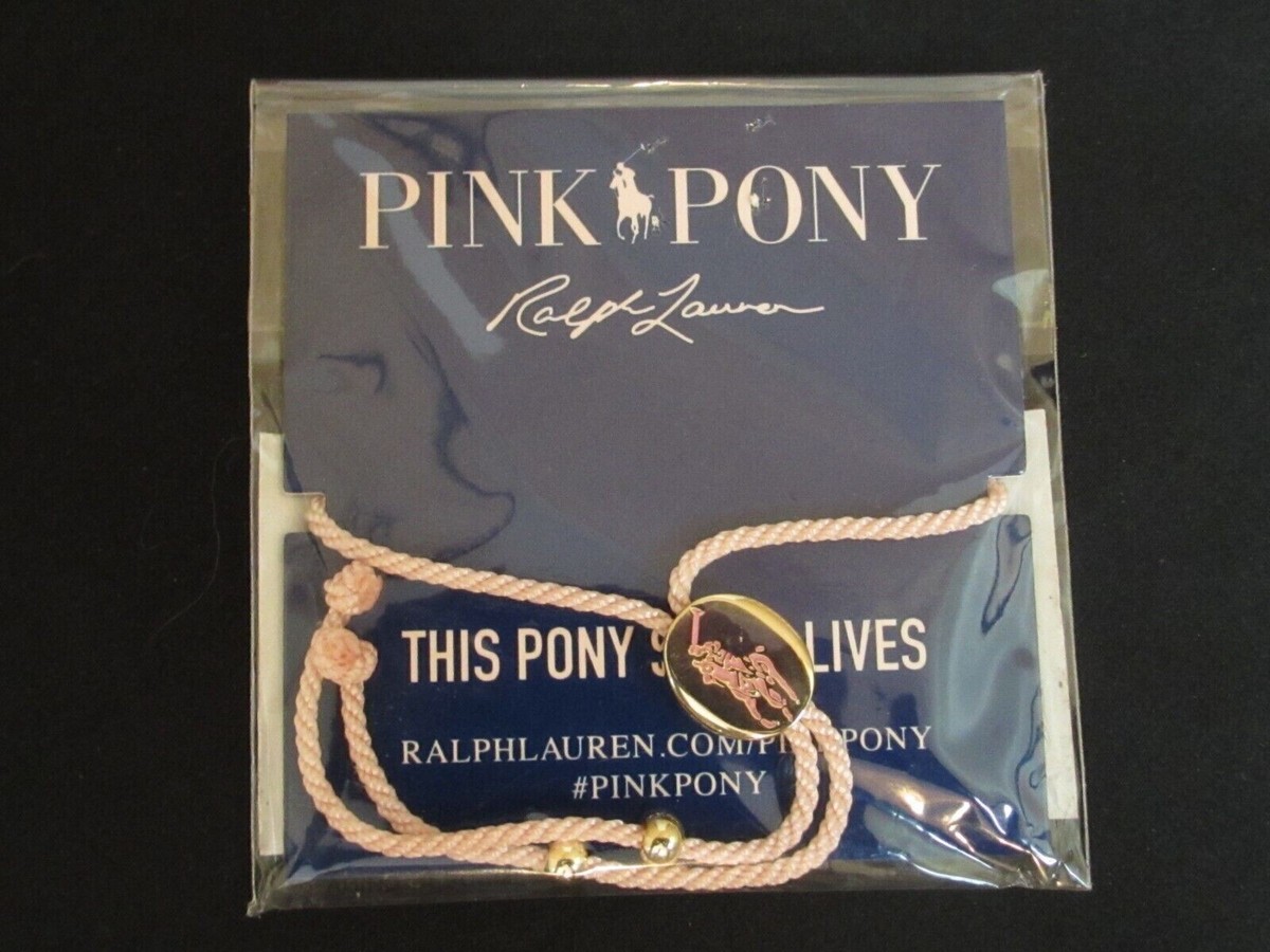 POLO RALPH LAUREN Pink Pony Charm Cancer Awareness Foundation Bracelet one  size