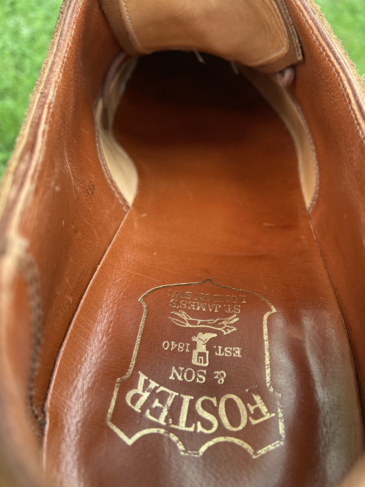 Foster & Son Highclere Tobacco Suede Cap-toe Oxfords E9.5 UK/10.5 US image 6