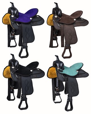Western Synthetic & Leather Saddle - 15'', 16''or 17'' - Pick from 4 Colors