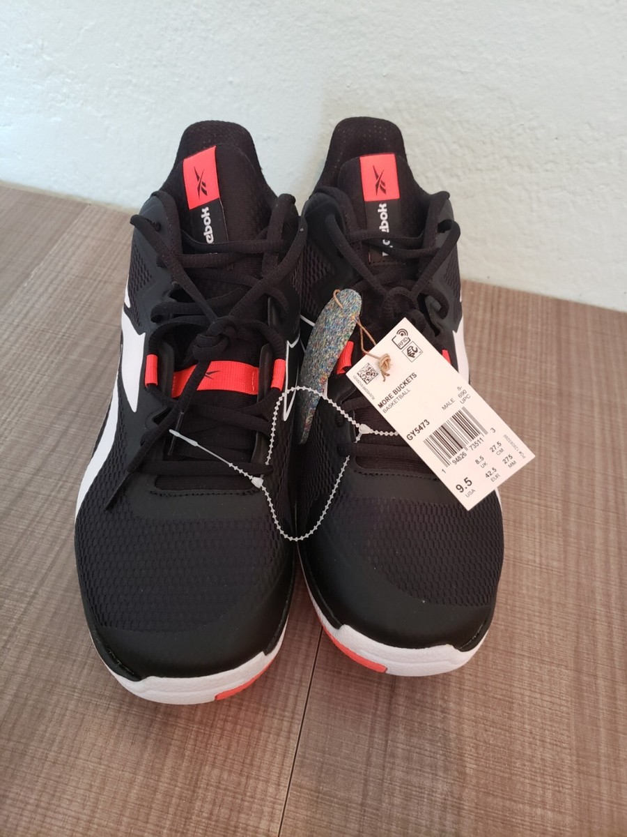 Reebok Mens More Buckets GY5473 Black Basketball Shoes Sneakers Size12 Reebok More Buckets Mens Black Synthetic Lace Up Athletic  main image 3