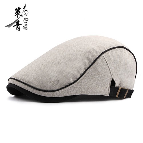 Men's Classic Flat Cap Plain Peaked Hat Driving Cabbie Newsboy Cap Adjustable - Picture 6 of 19
