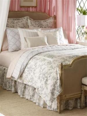 Ralph Lauren SAINT HONORE TOILE Grey 4P Full/ Queen Comforter