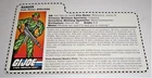 G I JOE File Card Filecard  Stars and Stripes       1997 Stalker  V6