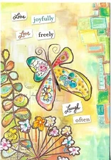 NEW LEANIN' TREE Card - Birthday - Colorful Butterfly
