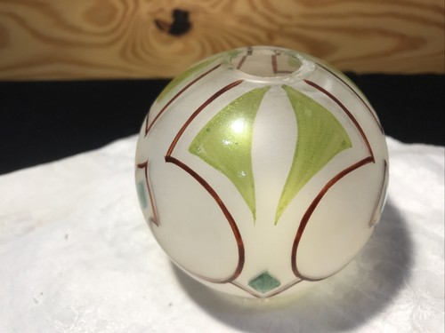 Antique Miniature Oil Lamp Shade Ball globe For Glow Lamp Hand Painted READ - Picture 6 of 15